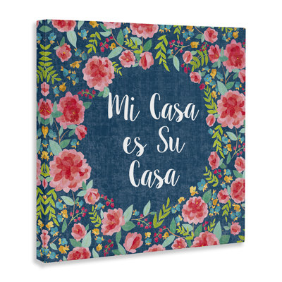 Su Casa Flores Rosas Canvas Wall Art by Harriet Sussman