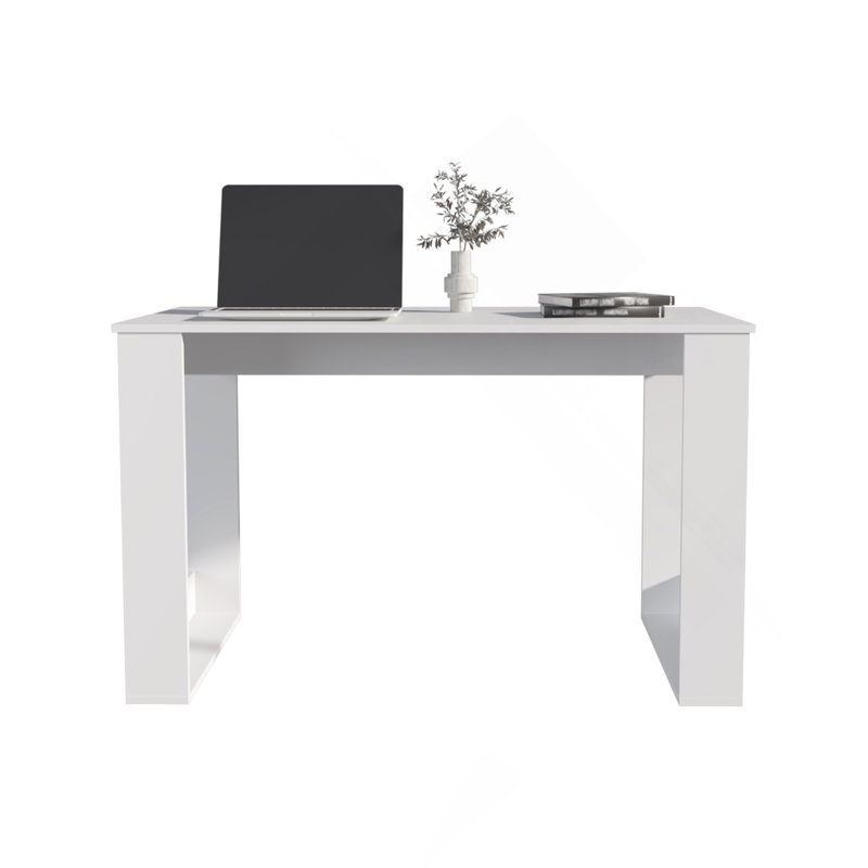 Bureau d'écriture 120, bureau personnel, blanc, Blanc