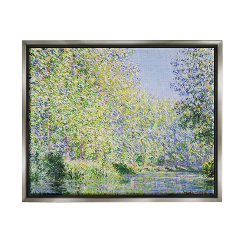 «Epte River» par Claude Monet, H 17 po x l 21 po x P 1,7 po, Cadre flottant gris lustré