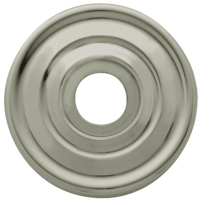 Colonial Emergency Release Rose/Rosette, Satin Nickel, 4" H x 3.25" W x 0.1" D