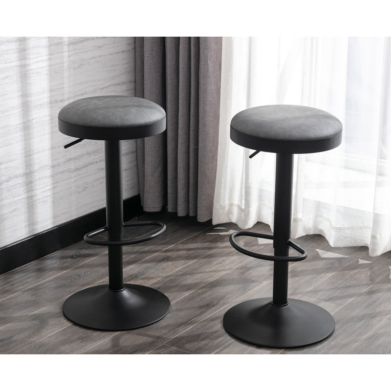 Reld Swivel Adjustable Height Stool, Gray