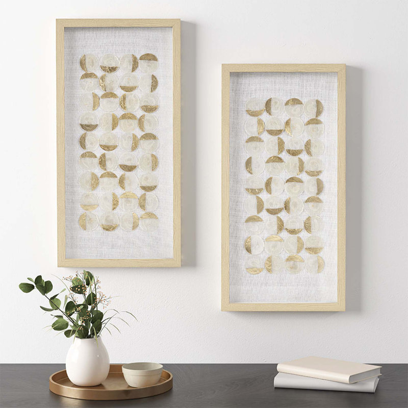 Ensemble de 2 décorations murales en forme de boîte naturelle Shadowbox