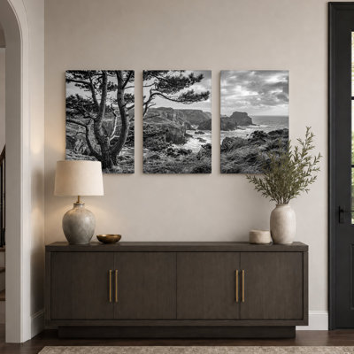 Ensemble de 3 toiles noires et blanches