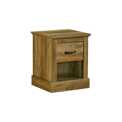Accent Table, 21"H, End, Side Table, Storage Drawer, Nightstand, Lamp, Living Room, Bedroom, Dark Brown Oak Laminate, Transitional