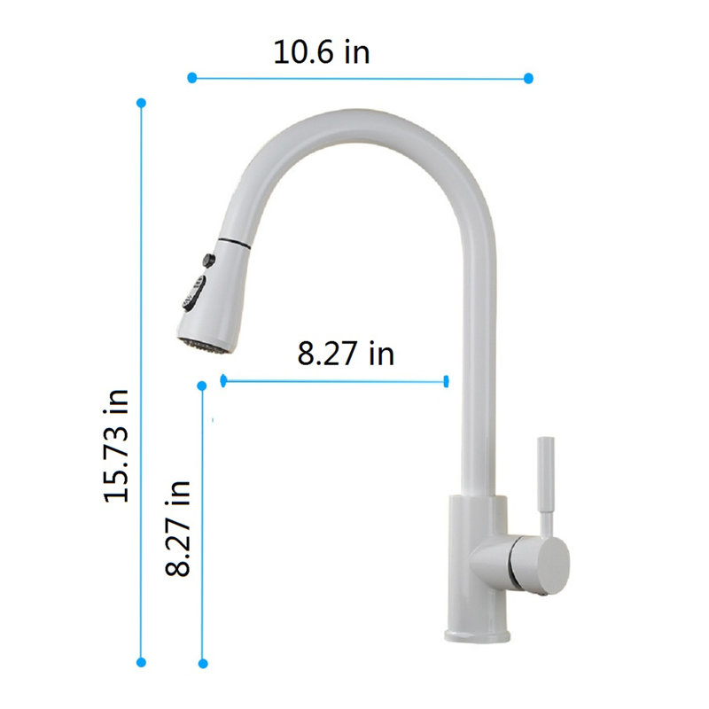 Naiyafly Pull Down Touch Kitchen Faucet, White