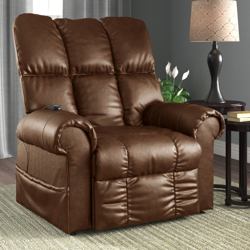 Fauteuil inclinable surdimensionné en similicuir l 46 po, Similicuir brun