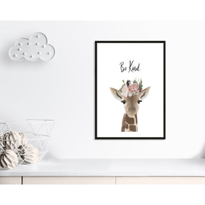 Floral Giraffe Be Kind