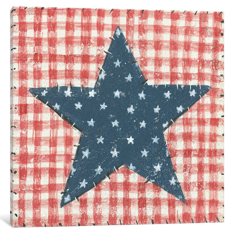 «Americana Quilt II», reproduction d'art sur toile, H 12 po x l 12 po x P 0,75 po, Pas de tapis, Toile tendue