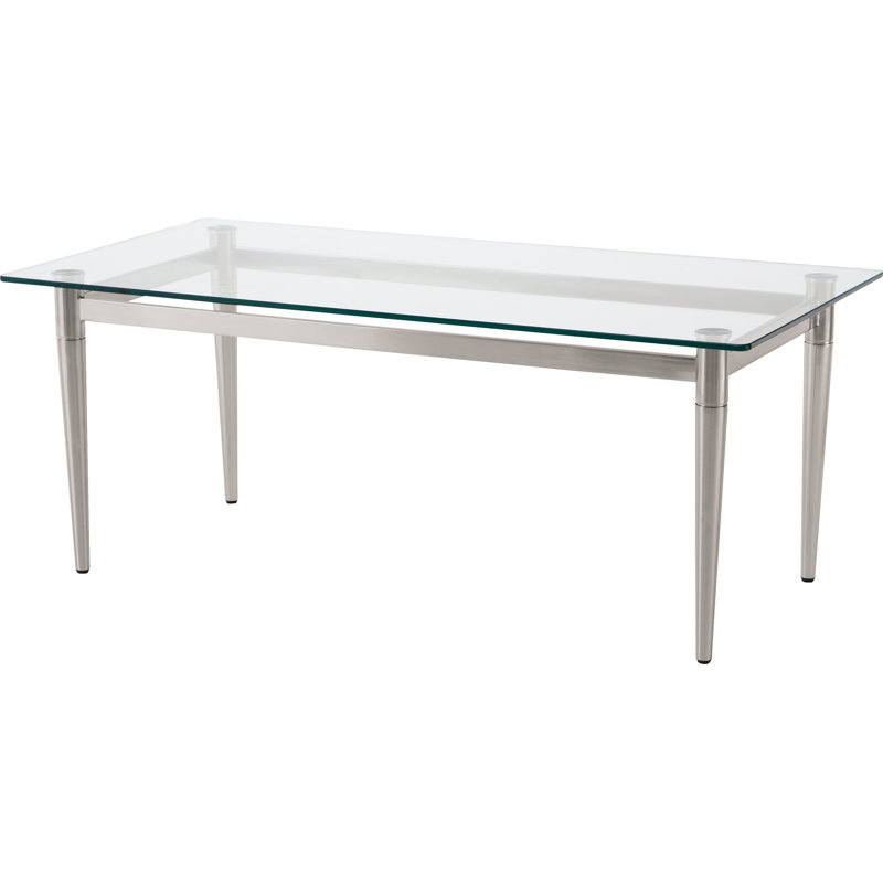 Table basse de réception Ravenna 40 x 20 po avec plateau en verre, Naturel