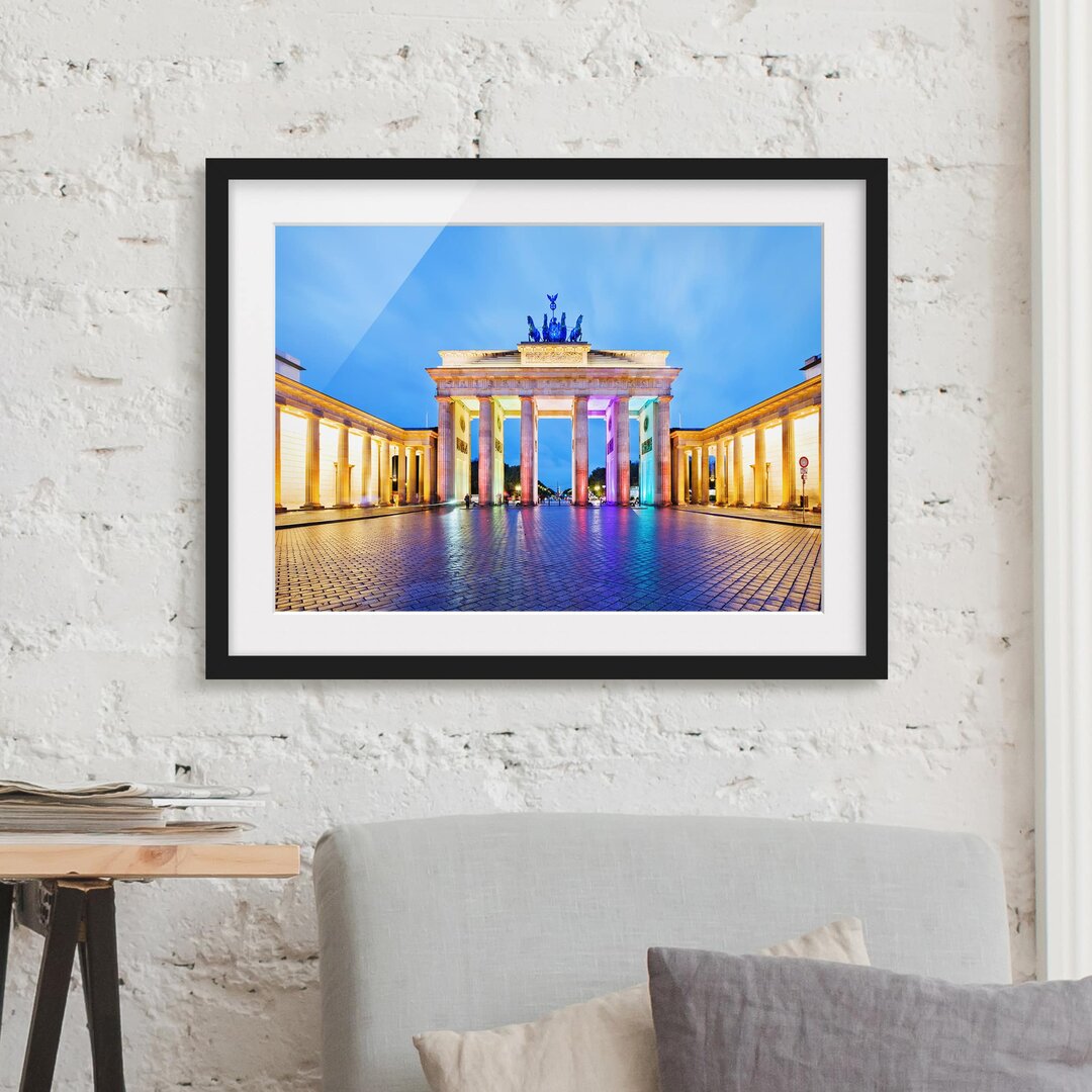 Gerahmter Fotodruck Illuminated Brandenburg Gate