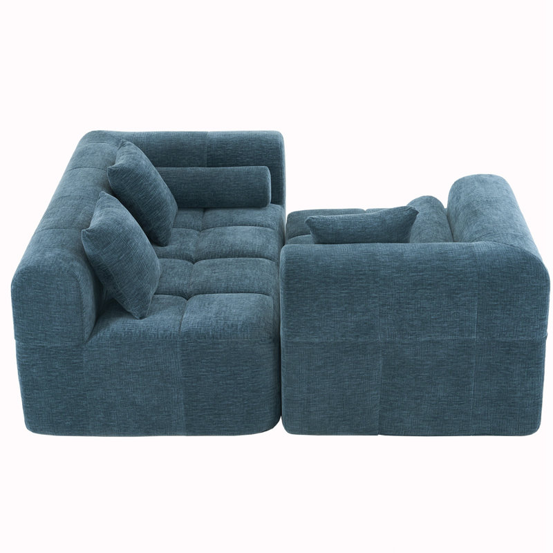 101.2" Sectional Sofa, Blue