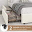 Lit plateforme tapissier Boucle avec tiroirs de rangement et tête de lit ronde, ultra-silencieux-2133306797-2133306793