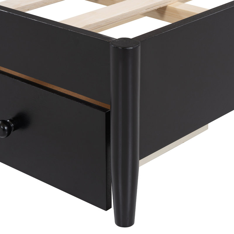 Lit plateforme avec rangement Poler, Espresso