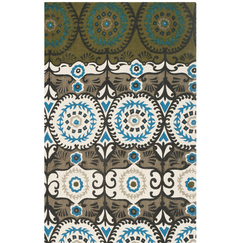 Allison Cedar Brook Hand Loomed Cotton Ikat Rug, 5' x 8'