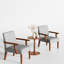 Chaise avec accoudoirs et table d'appoint en tissu Modern Modern - Confort de bureau gris avec structure en bois Largeur du colis
