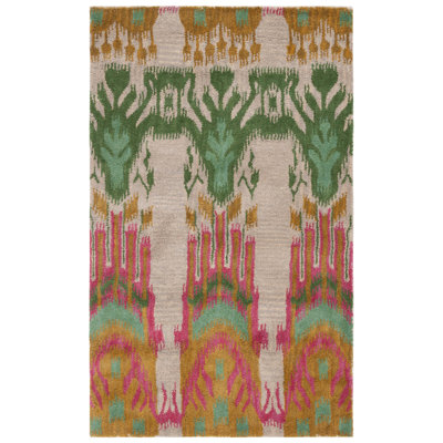 Kline Ikat Hand Tufted Wool Ikat Rug