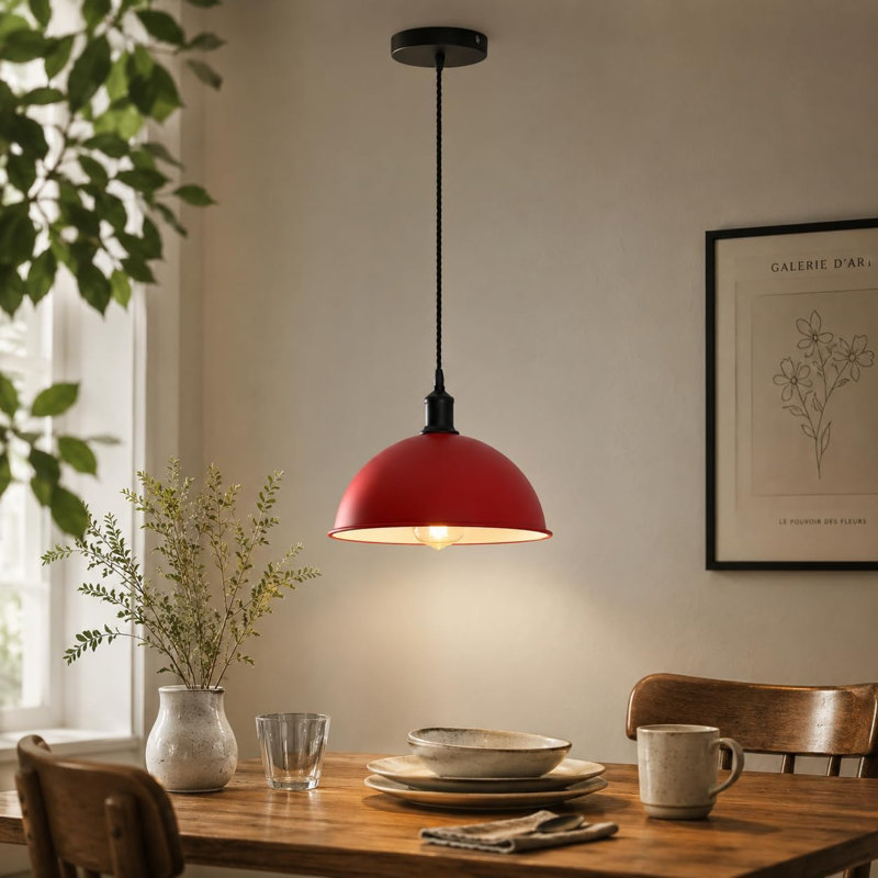Luminaire suspendu industriel en métal, luminaire pour îlot de cuisine, salle à manger et salon, Red