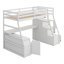 Lit mezzanine avec tiroirs, tablettes et bureau-1193084902