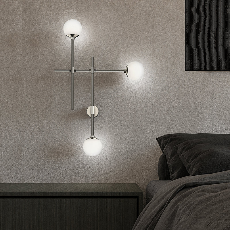 Sabon LED Armed Sconce, Satin Nickel