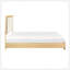 Mobilier de chambre à coucher contemporain en bois naturel avec tête de lit à panneau et tête de lit à DEL 1Pc