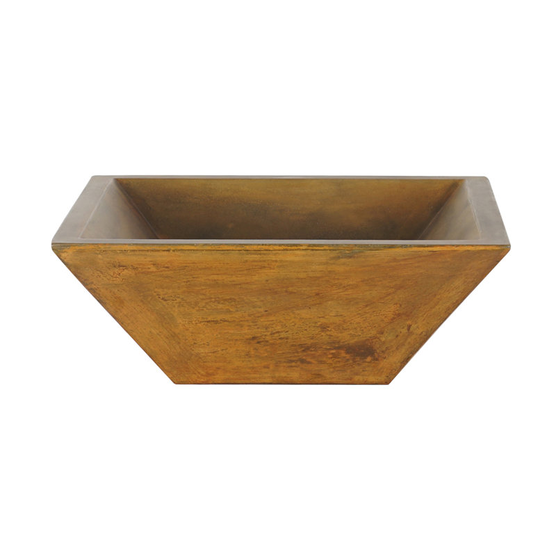Barclay Radam Trapezoidal 15.75'' Vintage Brown Concrete Specialty Bathroom Sink