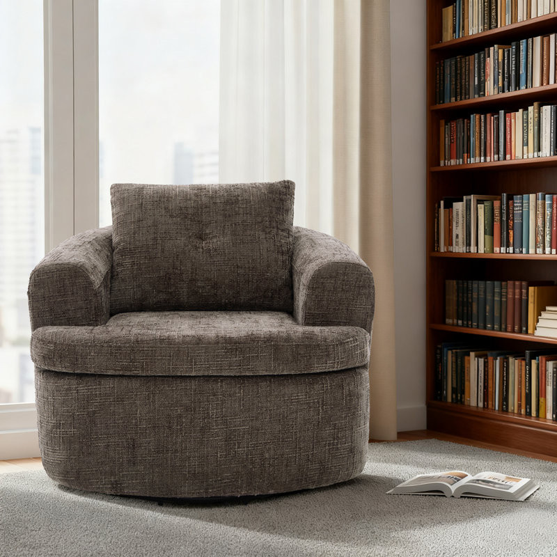 Chaise de baril de Chenille, Brun