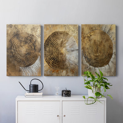 Abstract Series LX -Set Of 3 Gallery Wrapped Canvas -Ready to Hang