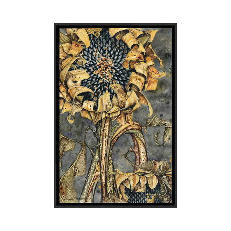Duskflower par Maggie Vandewalle-reproduction d’art, H 26 po x l 18 po x 1,5 po, Toile avec cadre noir, Pas de tapis