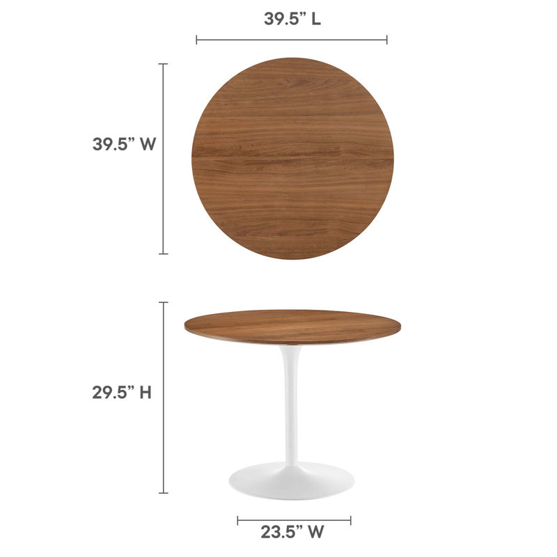Modway Pursuit 40" Dining Table, Walnut