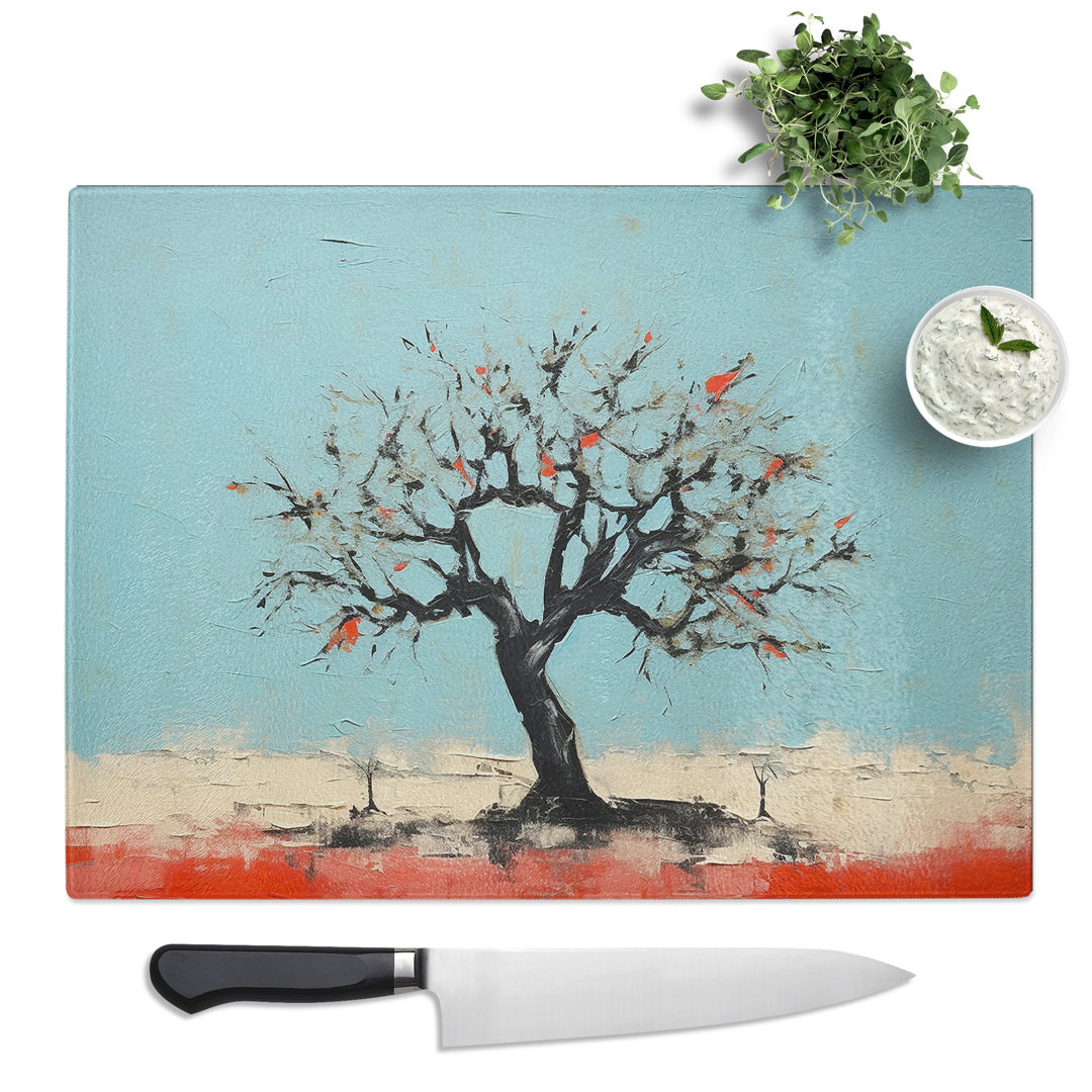 Apple Tree Minimalism No.2  Glass Chopping Board