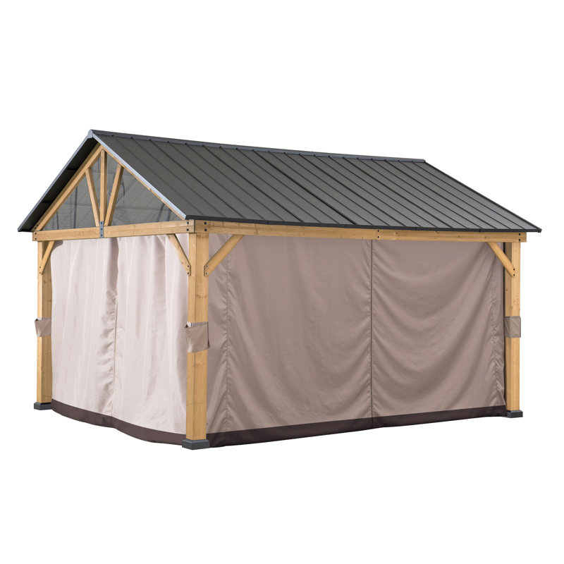 Curtain for Sunjoy cedar wood gazebos, 220cm H x 340cm W x 133.86cm D