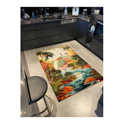 Tapis à motif de cascade rétro à motif de cascade lavable de la collection Waso