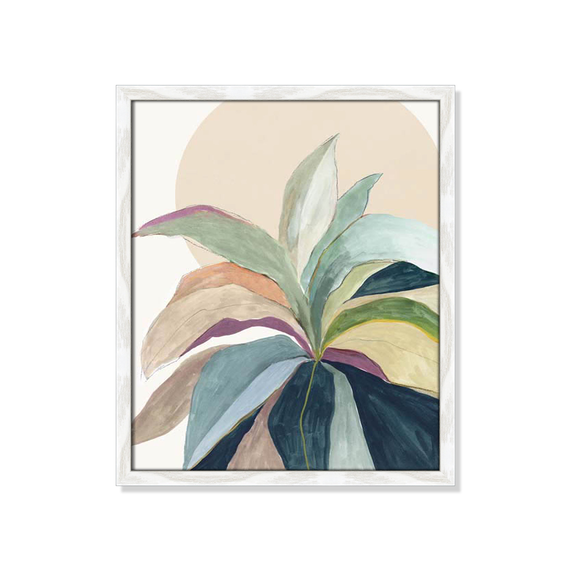 Sunny Bright Leaves II by Asia Jensen, White Slim Unmatted Picture Framed, 19" H x 16" W x 0.75" D