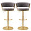 Chaises de bar réglables à 360 ° avec tabourets de bar à hauteur de comptoir avec structure et repose-pieds en métal doré-1282993194