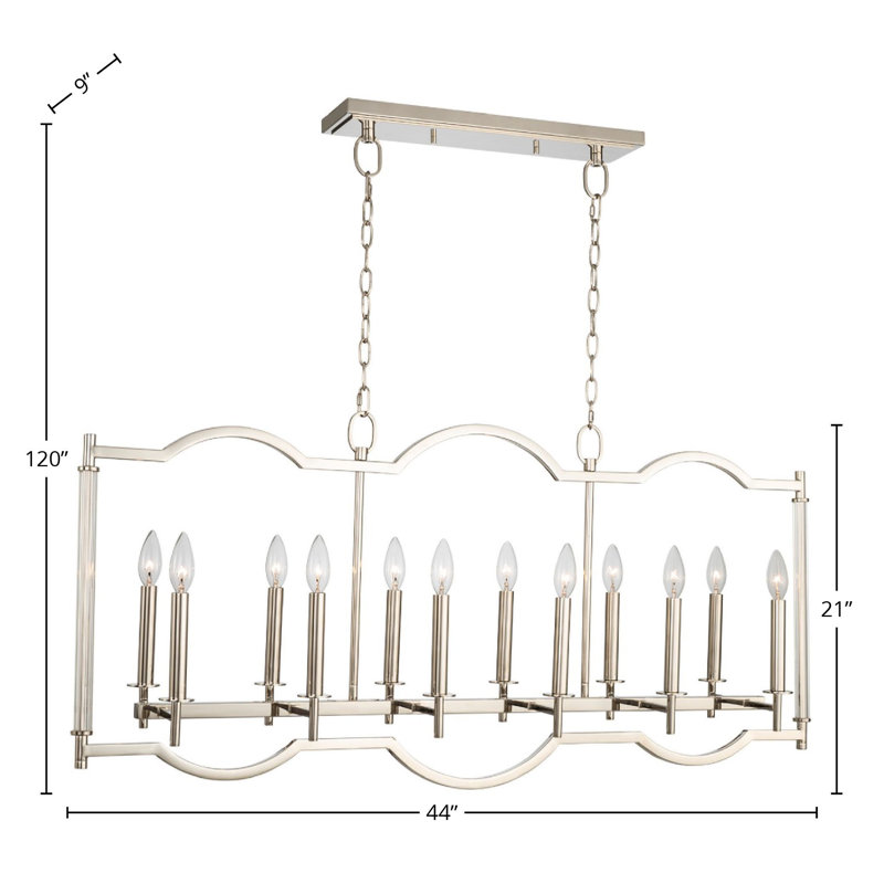 Luminaire suspendu en nickel poli Provence 12 LT Kalco