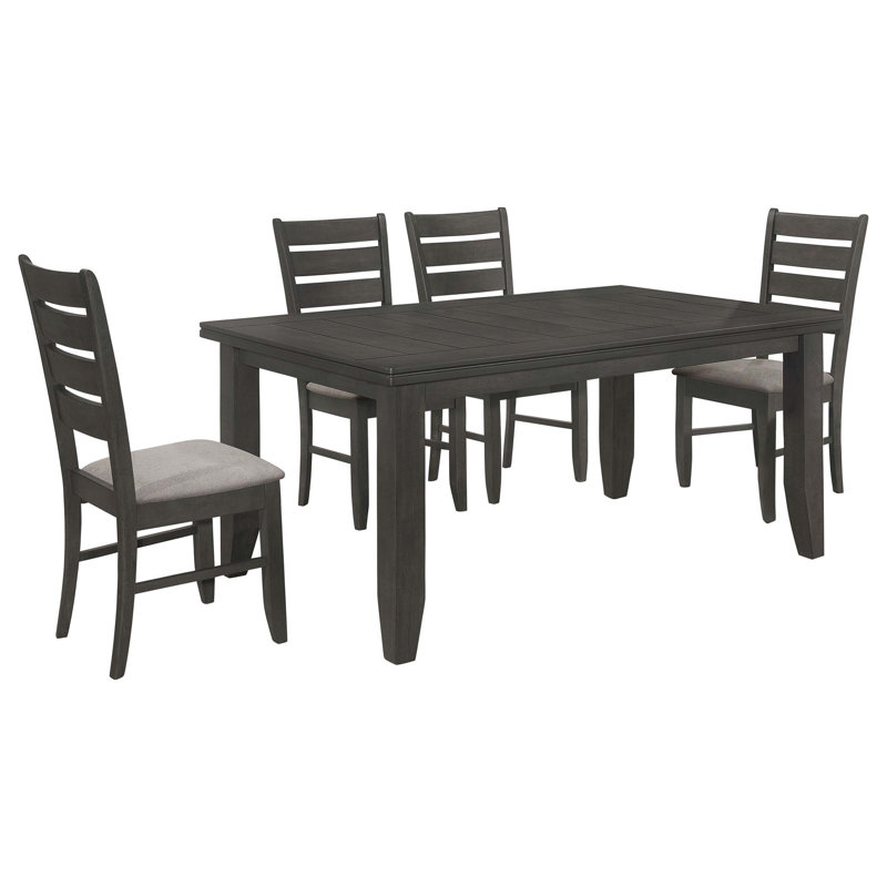 5-Piece Rectangular Dining Set, 5 Pieces: Table, 4 Chairs