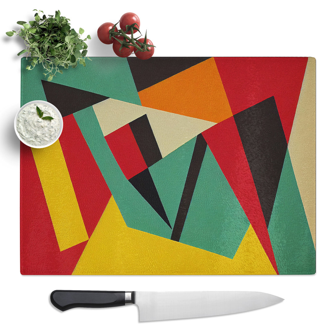 Art Suprematism Vol.3 Abstract  Glass Chopping Board