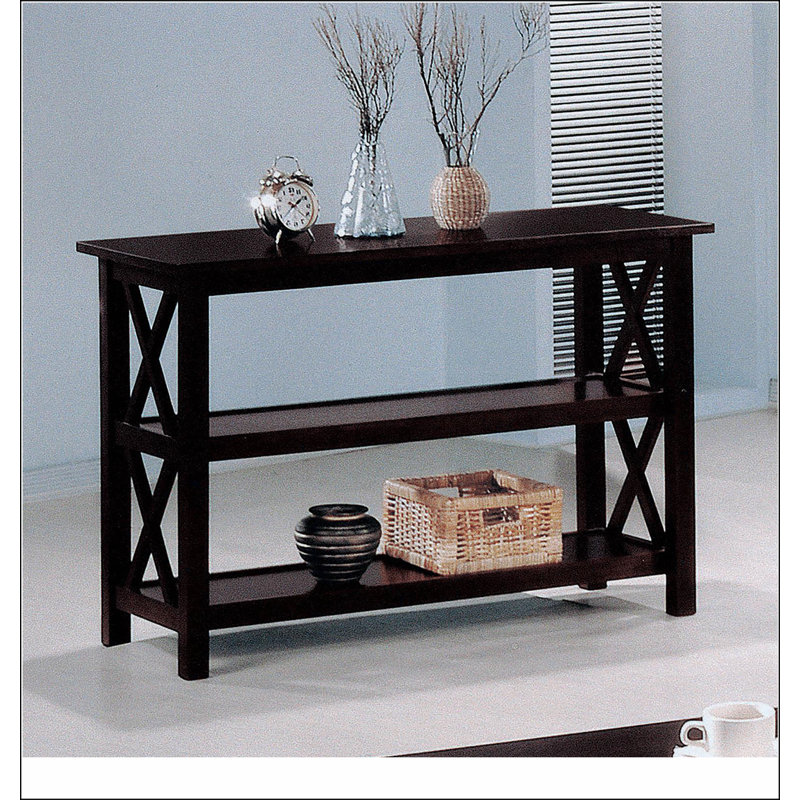 Deep Merlot Sofa Table with 2-shelf