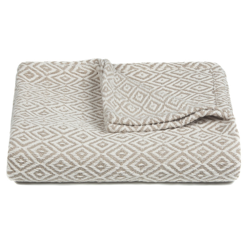 Lia Throw Blanket, Beige / White