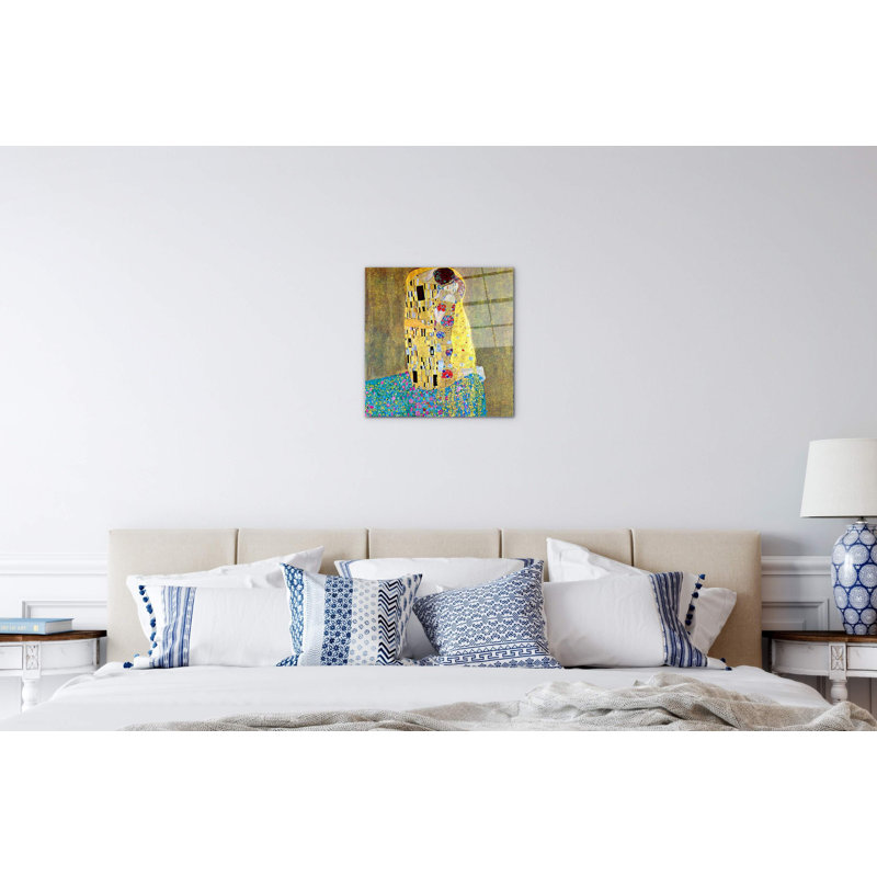 The Kiss 2 by Klimt Gustav 58x58 Cm Frameless Panel Lightweight Ready to Hang, CrystalArt