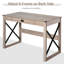 Bureau d'ordinateur de 44 pouces, bureau d'écriture rustique, poste de travail de ferme avec tiroir de rangement, structure en X