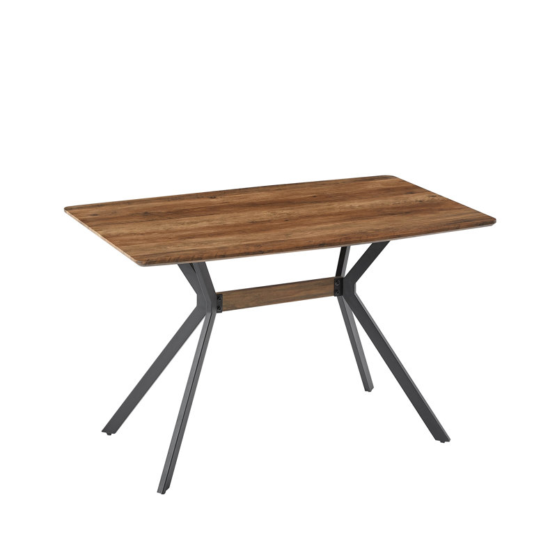 Modern Minimalist Style Dining Table MDF Anti-Scratch Top Metal Shelf Metal Heat Transfer Legs Leveling Feet For Dining Room Kitchen Office Table X 1