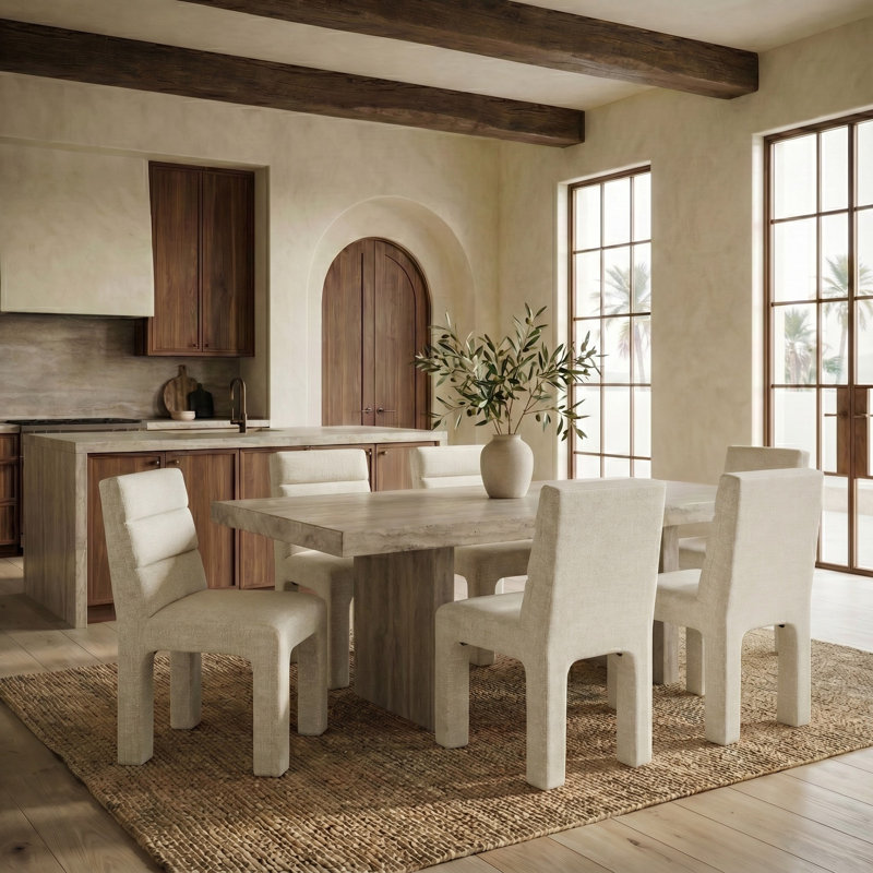 Shepha Tufted Side Chair, Taupe Chenille