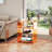 Acrylic Record Player Table with Storage Shelf, Clear Side Table Nightstand-474668731-474668708