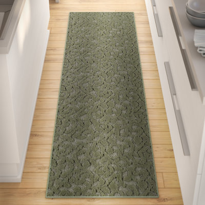 Edith Floral Machine Made Tufted Polypropylene Area Rug in Green