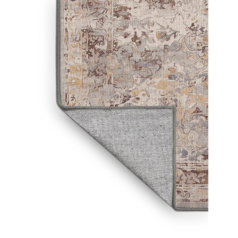Machine Washable Gray Area Rug, Rectangle 2' x 3'