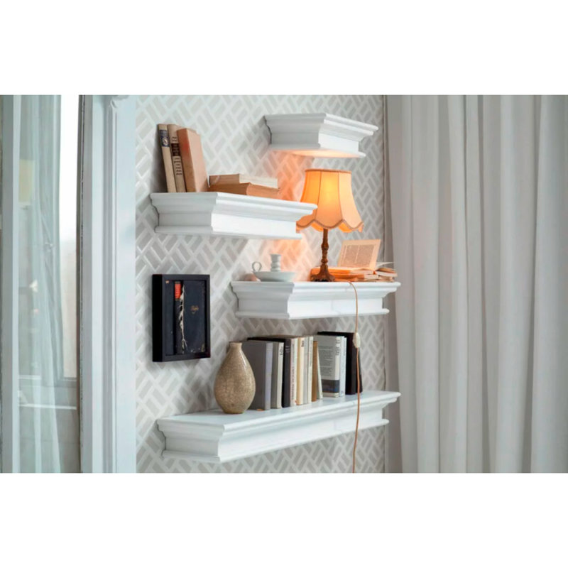 Tablette flottante Angellique, Blanc, H 4,72 po x l 31,5 po x P 9,06 po