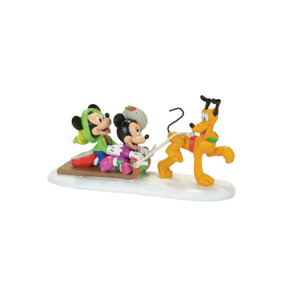 Department 56 Mickey's Christmas Village Pluto's Toboggan Ride 5.1in H