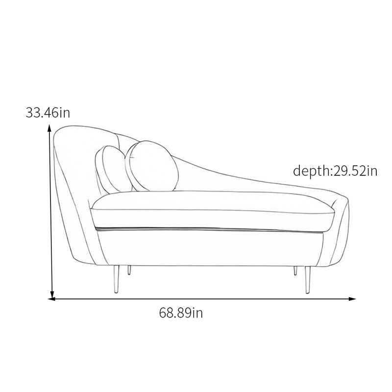 Chaise longue confortable et respirante, Accoudoir à gauche (vu de face)