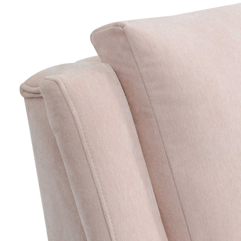 Fauteuil en polyester Gardella, Velours rosé
